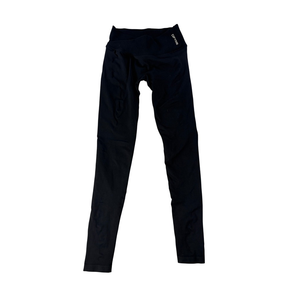 DFYNE Leggings Women XS Dynamic Seamless Scrunch Seam Crossover Waist Black